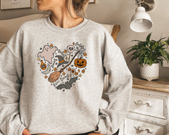 Halloween Doodles Hearth  Gift For Halloween Moms, Cute Halloween , Halloween Sweatshirt, Pumpkin Sweatshirt, Halloween Witch Tee