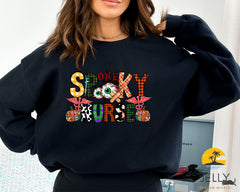 Spooky Nurse Halloween  Sweatshirt, Nurse Sweatshirt,Halloween Sweatshirt, Cool Halloween Sweatshirt, Funny Halloween Sweatshirt,