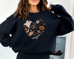 Halloween Doodles Hearth  Gift For Halloween Moms, Cute Halloween , Halloween Sweatshirt, Pumpkin Sweatshirt, Halloween Witch Tee