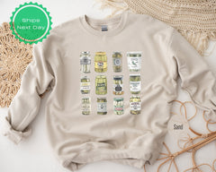 Vintage Canned Pickles Sweatshirt, Canning Season Sweatshirt, Pickle Lovers Sweater, Homemade Pickles Sweater,Pickle Jar Crewneck Sweatshirt