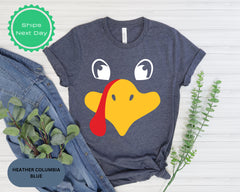 Cute Turkey Face Comfort Colors Shirt,Thanksgiving outfit,Cute Turkey face, Family thanksgiving shirt,Fall Shirt,Happy Thanksgiving Shirt