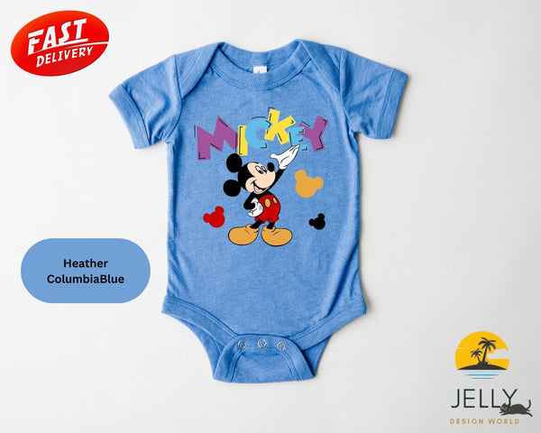 Mickey Mouse Onesie Aesthetic Disney Checker Graphic Tee Shirt One Piece Gift For Baby Girl Boy Infant Toddler Youth Wear For Disney Trip