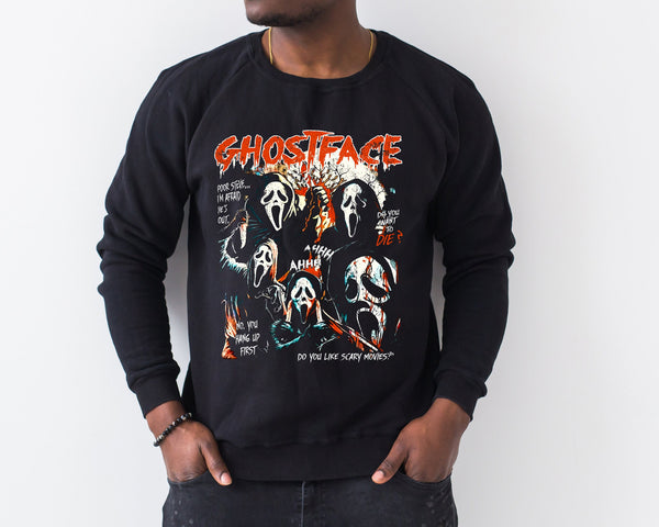 Ghostface 90s Horror Halloween Sweatshirt, Scream Halloween Sweatshirt, Retro Halloween Shirt, Horror Movies Shirt, Ghostface Sweatshirt