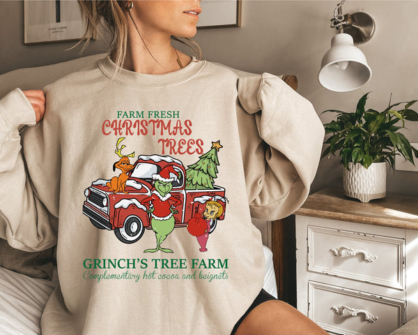 Grinch Christmas Tree Sweatshirt, Grinch Max Tree Shirt, Whimsical Grinch Tree, Christmas Sweatshirt, Grinchmas, Whoville, Grinch Christmas