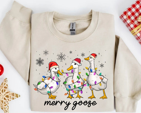 Silly Goose Christmas Sweatshirt, Silly Goose University Christmas Shirt, Christmas Goose Shirt, Christmas Lights Silly Goose Sweatshirt