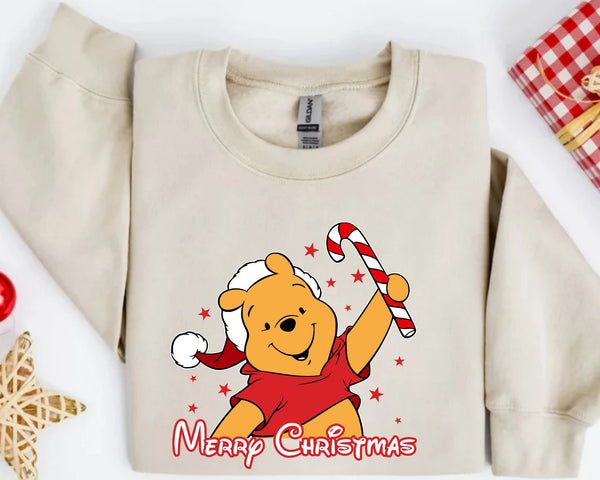 Winnie The Pooh Christmas Shirt, Pooh Bear Santa Sweatshirt, Disney Merry Christmas Hoodies, Most Wonderful Time of Year, Pooh and Friend