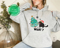 Funny Christmas Cat Sweatshirt, What Christmas Cat Hoodie, Christmas Gifts for Cat Lovers, Christmas Cats hoodies, Christmas cat mom gifts