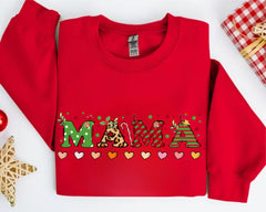 Christmas Mom hoodies, Christmas Mama Sweatshirts, Mama gift Sweaters, Family Christmas Sweater, Holiday Mom hoodies, Christmas love hoodies