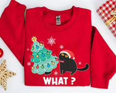 Funny Christmas Cat Sweatshirt, What Christmas Cat Hoodie, Christmas Gifts for Cat Lovers, Christmas Cats hoodies, Christmas cat mom gifts