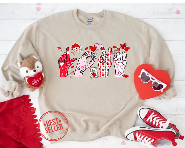 Love Sign Language , ASL Valentines , SPED Teacher Valentine , Valentine Day Shirt, Hand Language