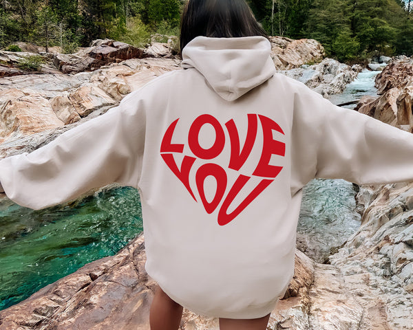 Valentines Day Love Unisex Hoodie, Valentines Day Gift,front and back printing,Hoodies, Sweatshirt