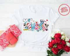 Disney Nurse Characters Shirt, Disney Nurse T-shirt, Nursing School Student Gift, Nurse's Day 2024 Tee, gift for nurse,valentines nurse