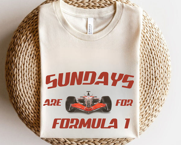 Formula 1 Racing T-Shirt - Sundays are for Formula 1 - Retro F1 Graphic Tee - Classic Race Car Design - Motorsport Enthusiast Gift