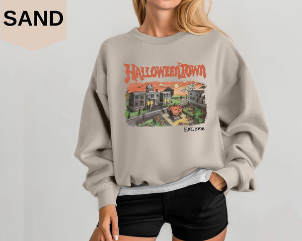 Halloweentown Est 1998 Sweatshirt - Retro Fall Hoodie, Halloweentown University Sweatshirt, Halloween Pullover, Cozy Autumn Wear