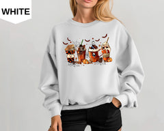 Fall Coffee Pumpkin Sweatshirt, Coffee Latte Sweatshirt, Gildan Halloween Hoodie, Fall Shirt,Retro Halloween Sweatshirt,Pumpkin Hoodie