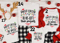 Most Likely To Christmas Shirt, Matching Family Shirts, Couples Pajamas, Holiday Family Gift, Funny Christmas Pajamas