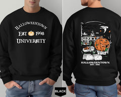 Halloweentown Est 1998 Back and Front Sweatshirt, Retro Halloween Town Crewneck Sweater Halloweentown University Halloween Fall hoodies