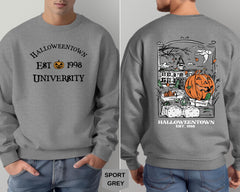 Halloweentown Est 1998 Back and Front Sweatshirt, Retro Halloween Town Crewneck Sweater Halloweentown University Halloween Fall hoodies