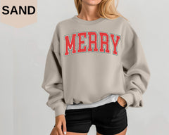 Merry Christmas Sweatshirt, Christmas Hoodie, Cute Winter Sweater, Christmas Hoodie for Women, Christmas Crewneck Sweatshirt,Holiday hoodies