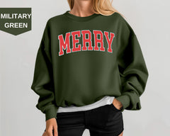 Merry Christmas Sweatshirt, Christmas Hoodie, Cute Winter Sweater, Christmas Hoodie for Women, Christmas Crewneck Sweatshirt,Holiday hoodies