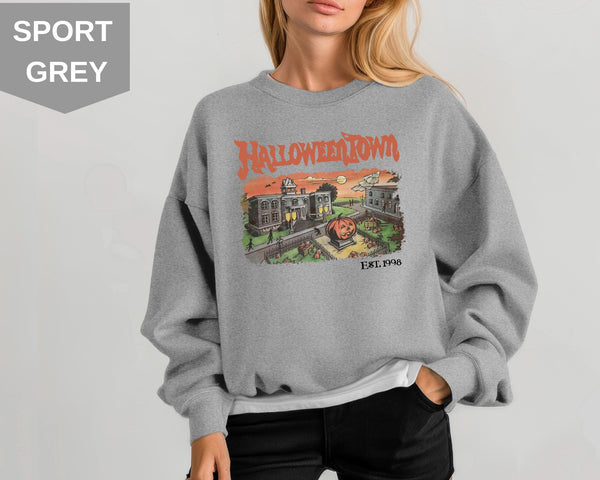 Halloweentown Est 1998 Sweatshirt - Retro Fall Hoodie, Halloweentown University Sweatshirt, Halloween Pullover, Cozy Autumn Wear