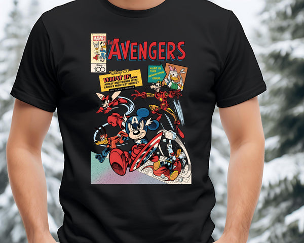 Disney 100 Mickey Mouse & Friends Marvel Avengers Retro Shirt - WDW Magic Kingdom Disneyland Family Vacation Gift