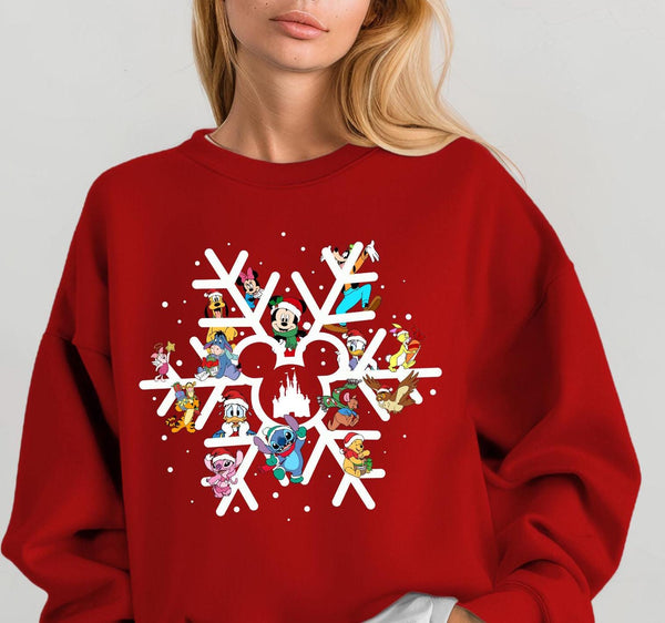 Disney Snowflake Christmas Sweatshirt, Disneyland Xmas Sweatshirt, Magic Kingdom Holiday , Mickey Snowflake , Disney Christmas Trip